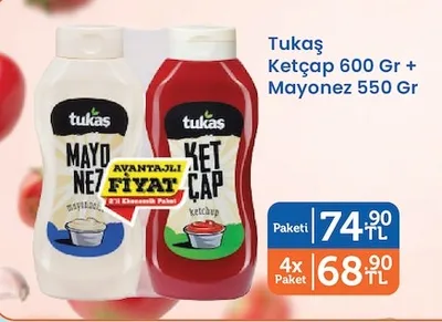 Tukaş Ketçap 600 Gr + Mayonez 550 Gr