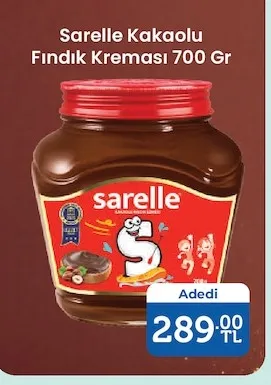 Sarelle Kakaoğlu Fındık Kreması 700 Gr