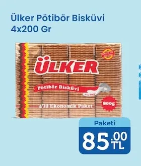 Ülker Pötibör Bisküvi 4X200 Gr