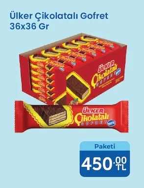 Ülker Çikolatalı Gofret 36X36 Gr