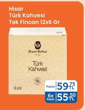 Hisar Türk Kahvesi Tek Fincan 12X6 Gr