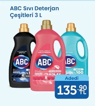 Abc Sıvı Deterjan Çeşitleri 3 L
