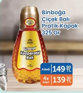 Binboğa Çiçek Balı Pratik Kapak 325 Gr