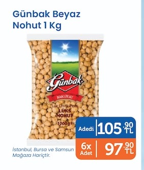 Günbak Beyaz Nohut 1 Kg