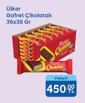 Ülker Gofret Çikolatalı 36X36 Gr