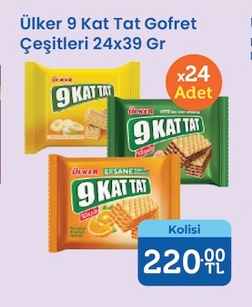 Ülker 9 Kat Tat Gofret Çeşitleri 24X39 Gr