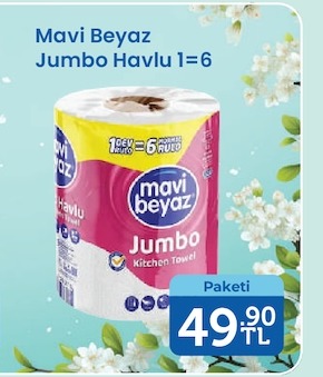 Mavi Beyaz Jumbo Havlu 1=6