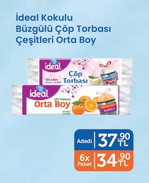 İdeal Kokulu Büzgülü Çöp Torbası Çeşitleri Orta Boy