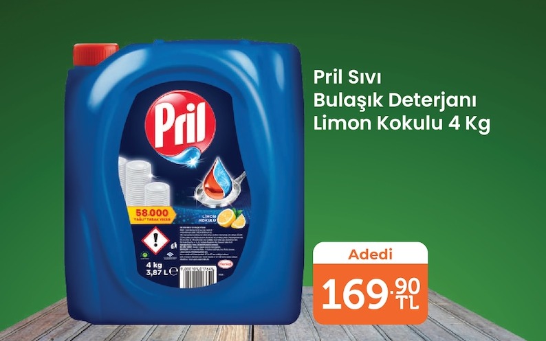 Pril Sıvı Bulaşık Deterjanı Limon Kokulu 4 Kg