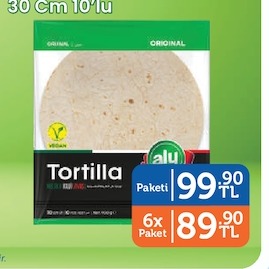 Alu Lavaş Tortilla 30 Cm 10'Lu