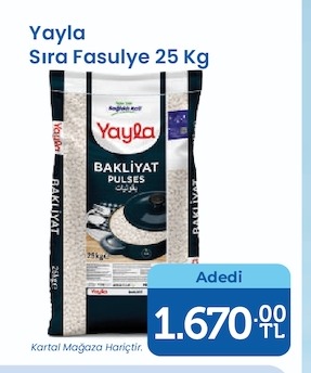 Yaylası Sira Fasulye 25 Kg