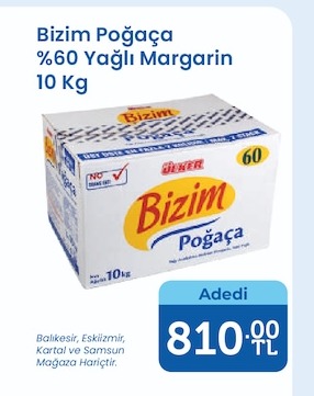 Bizim Poğaça %60 Yağlı Margarin 10 Kg
