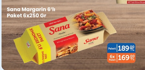 Sana Margarin 6'Lı Paket 6X250 Gr