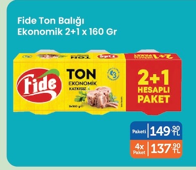 Fide Ton Balığı Ekonomik 2+1 X 160 Gr