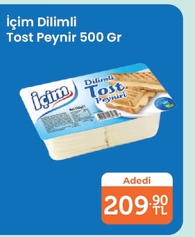 İçim Dilimli Tost Peynir 500 Gr