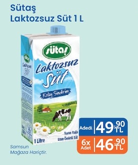 Süta S Laktozsuz Süt 1 L