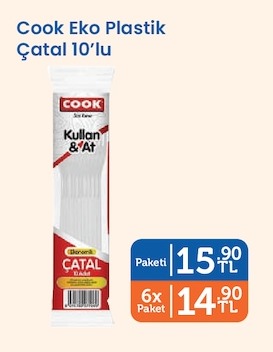 Cook Eko Plastik Çatal 10'Lu