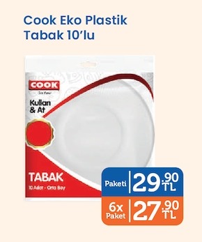 Cook Eko Plastik Tabak 10'Lu