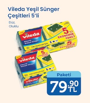 Vileda Yeşil Sünger Çeşitleri 5'Li