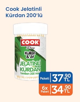 Cook Jelatinli Kürdan 200'Lü