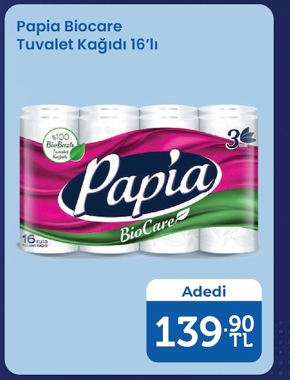 Papia Biocare Tuvalet Kağıdı 16'Lı