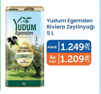 Yudum Egemden Riviera Zeytinyağı 5 L