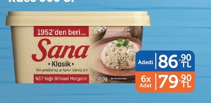 Sana Klasik %57 Yağlı Bitkisel Margarin 500G