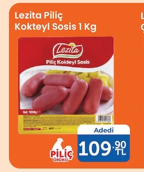 Lezita Piliç Kokteyl Sosis 1 Kg