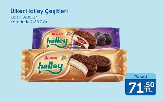 Ülker Halley Çeşitleri Klasik 8X30 Gr Karadutlu 7X33,7 Gr