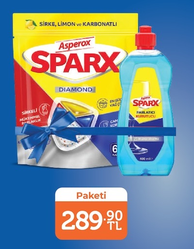 Aspirox Sparx Diamond Sırke Limon Ve Karbonatlı Bulaşık Deterjanı Paketi Deterjan Kutusu 400Ml