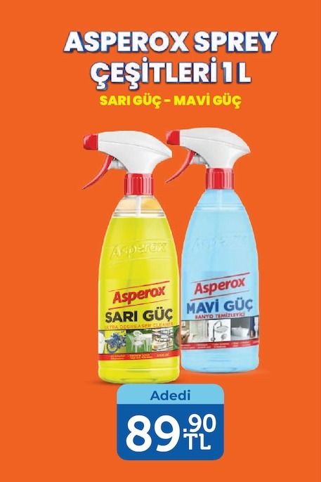 Aspirox Sprey Çeşitleri 1L Sarı Güç Mavi Güç