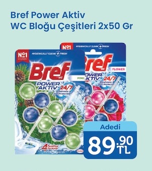 Bref Power Aktiv Wc Bloğu Çeşitleri 2X50 Gr