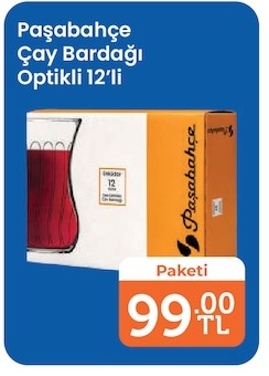 Paşabahçe Çay Bardağı Optikli 12'Li