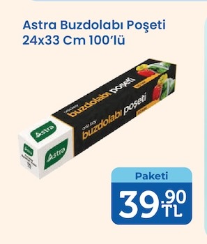 Astra Buzdolabı Poşeti 24X33 Cm 100'Lü Paket