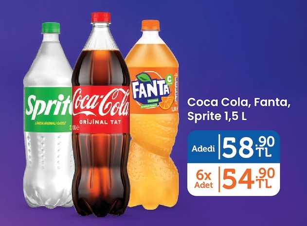 Coca Cola, Fanta, Sprite 1.5 L