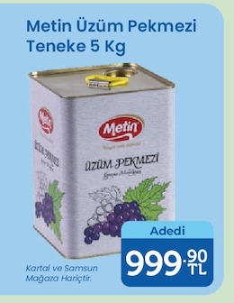 Metin Üzüm Pekmezi Teneke 5 Kg