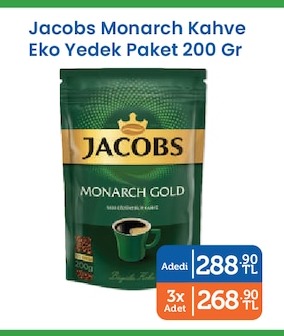 Jacobs Monarch Gold Kahve Eko Yedek Paket 200 Gr