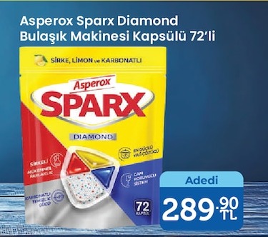 Asperox Sparx Diamond Bulaşik Makinesi Kapsülü 72'Li