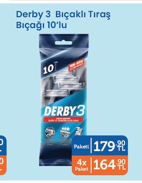 Derby 3 Bıçaklı Tıraş Bıçağı 10'Lu