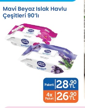 Mavi Beyaz Islak Havlu Çeşitleri 90'I