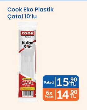 Cook Eko Plastik Çatal 10'Lu