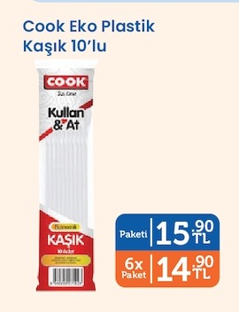 Cook Eko Plastik Kaşık 10'Lu