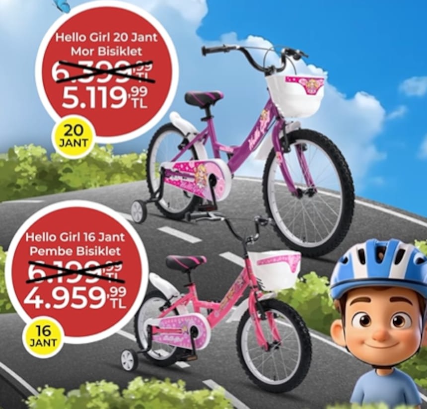 Hello Girl 20 Jant Mor Bisiklet