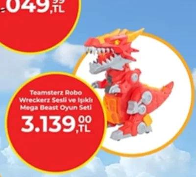 Teamsterz Robo Wreckerz Sesli Ve Işıklı Mega Beast Oyun Seti