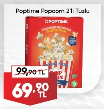 Poptime Popcorn 2'Li Tuzlu
