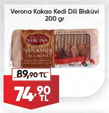 Verona Kakao Kedi Dili Bisküvi 200 Gr