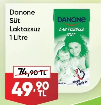 Danone Süt Laktozsuz 1 Litre