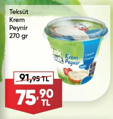 Teksüt Krem Peynir 270 Gr