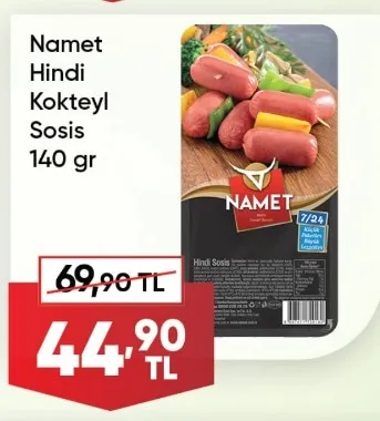 Namet Hindi Kokteyl Sosis 140 Gr