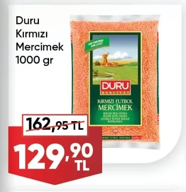 Duru Kırmızı Mercimek 1000 Gr
